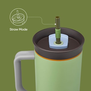 Foto 4 | Vaso De Viaje Owala De Acero Inoxidable De 1,2 L Con Tapa, Color Verde Pajizo - Venta Internacional.