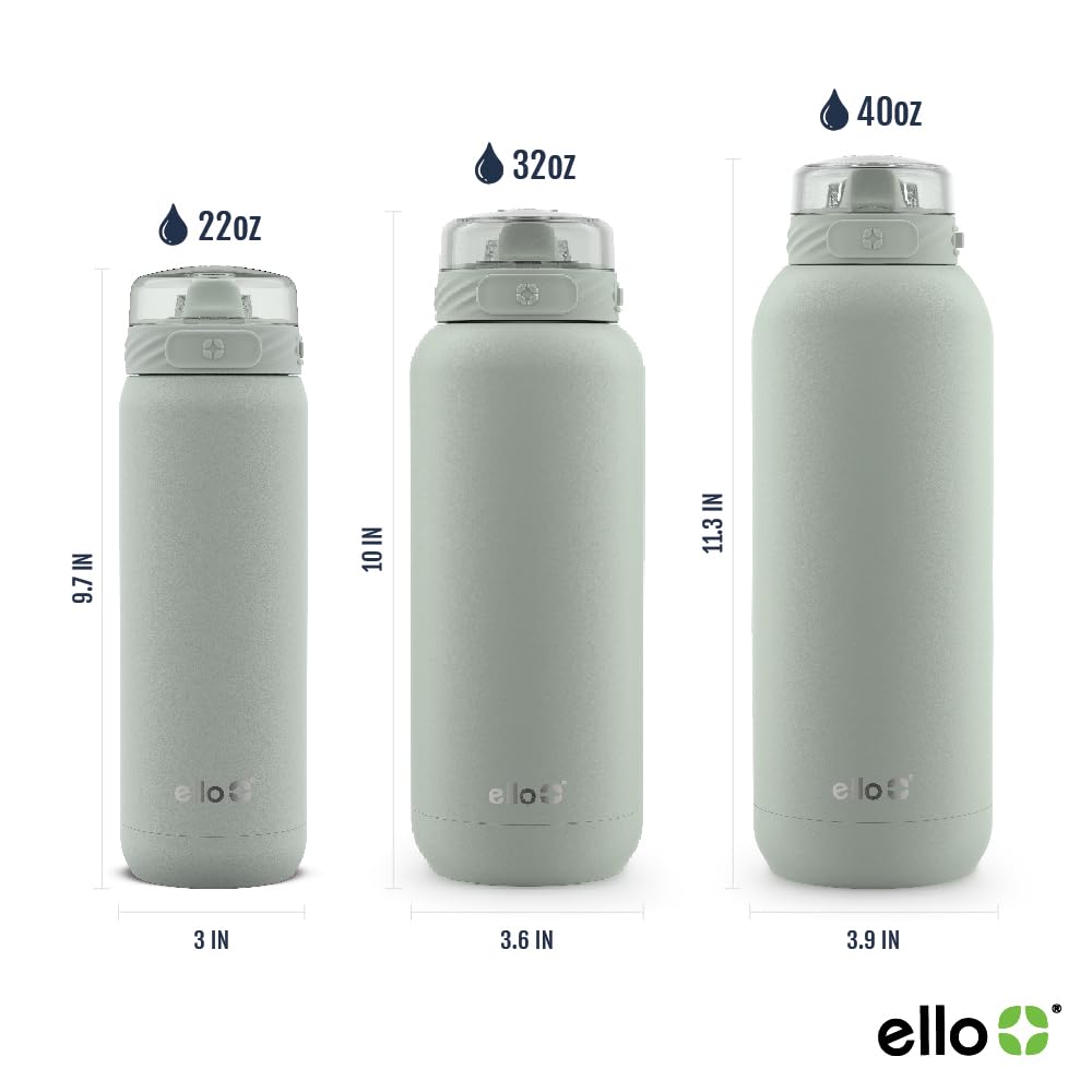 Foto 3 pulgar | Botella De Agua Ello Cooper De 650 Ml De Acero Inoxidable Con Salvia - Venta Internacional.