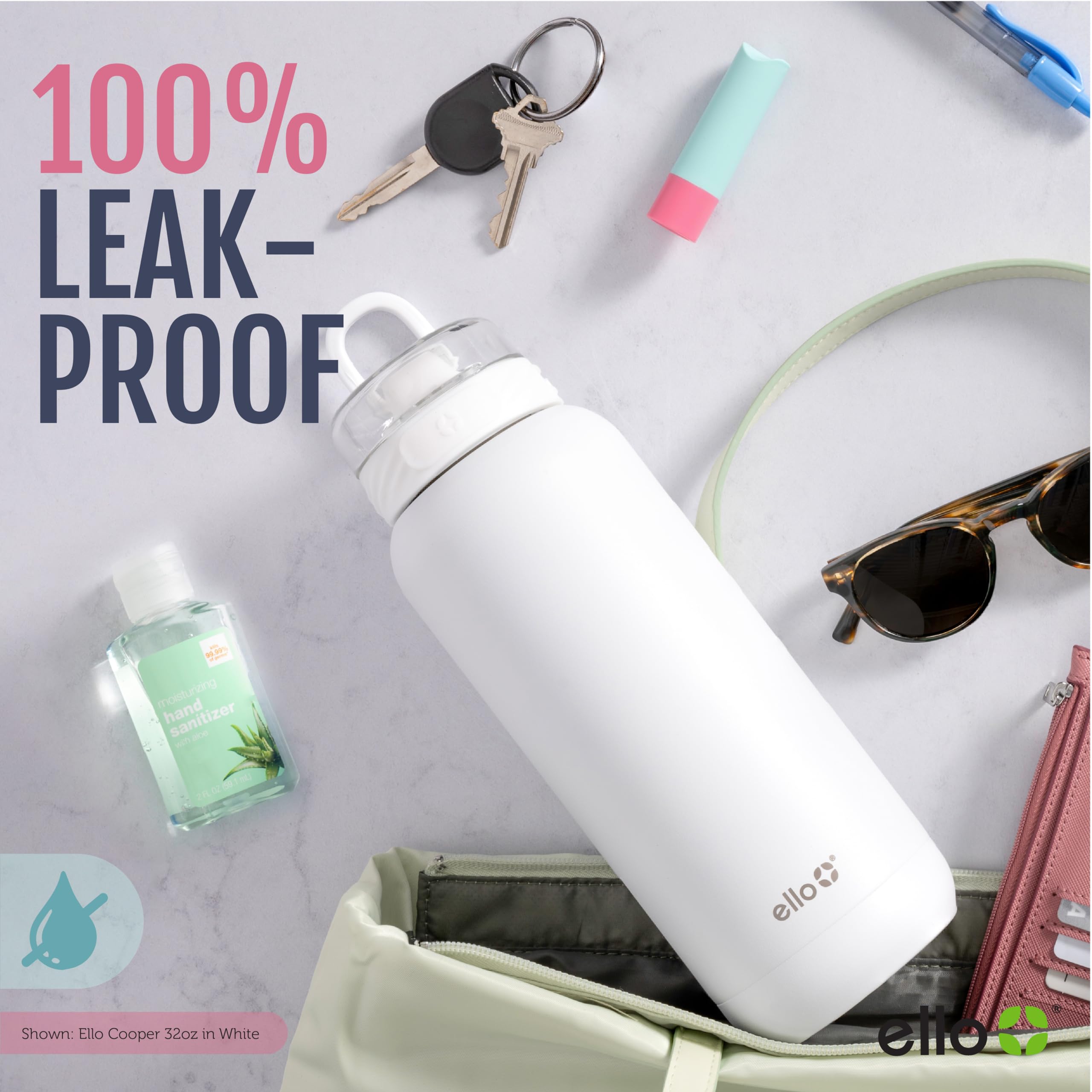 Foto 6 pulgar | Botella De Agua Ello Cooper De 650 Ml De Acero Inoxidable Con Salvia - Venta Internacional.
