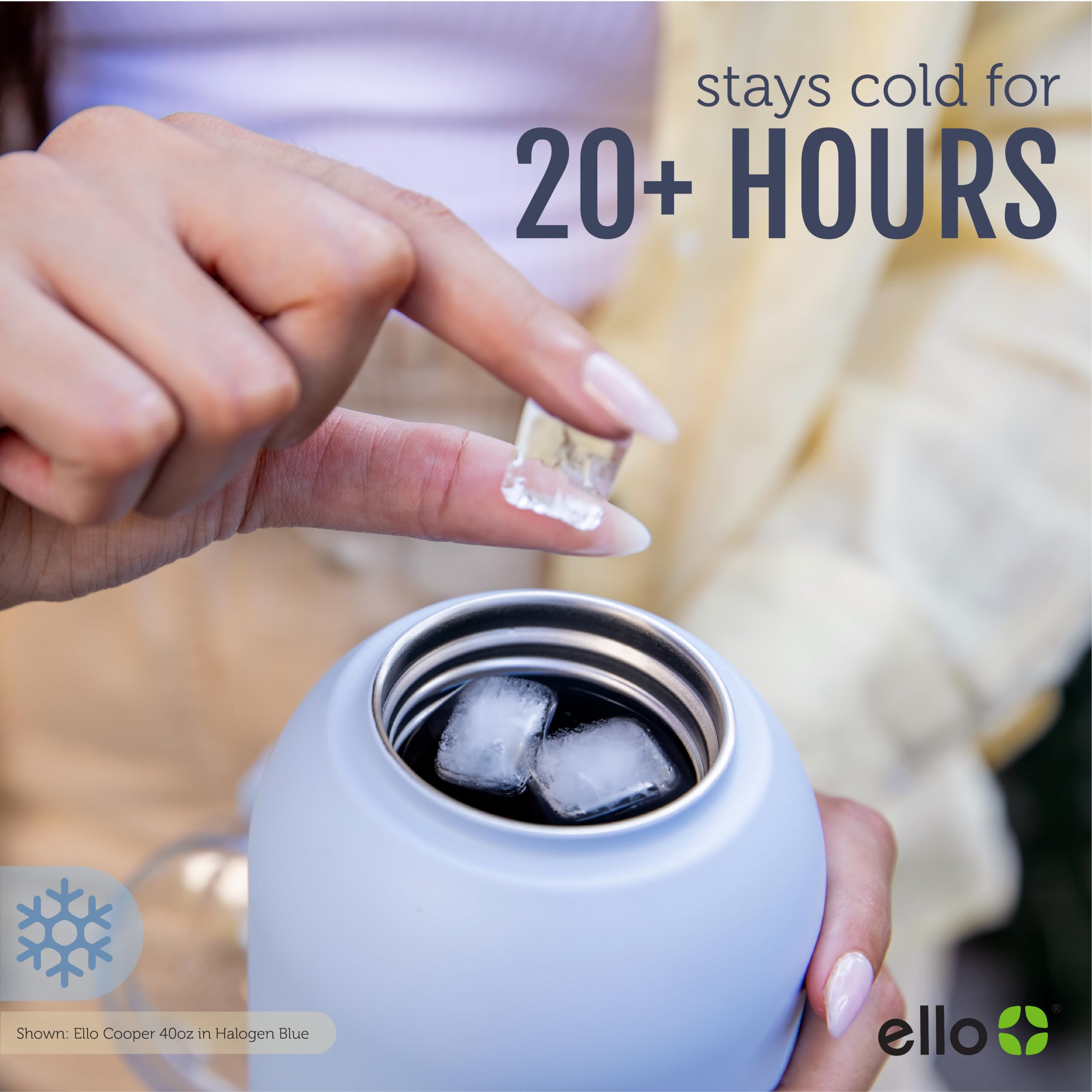 Foto 7 pulgar | Botella De Agua Ello Cooper De 650 Ml De Acero Inoxidable Con Salvia - Venta Internacional.