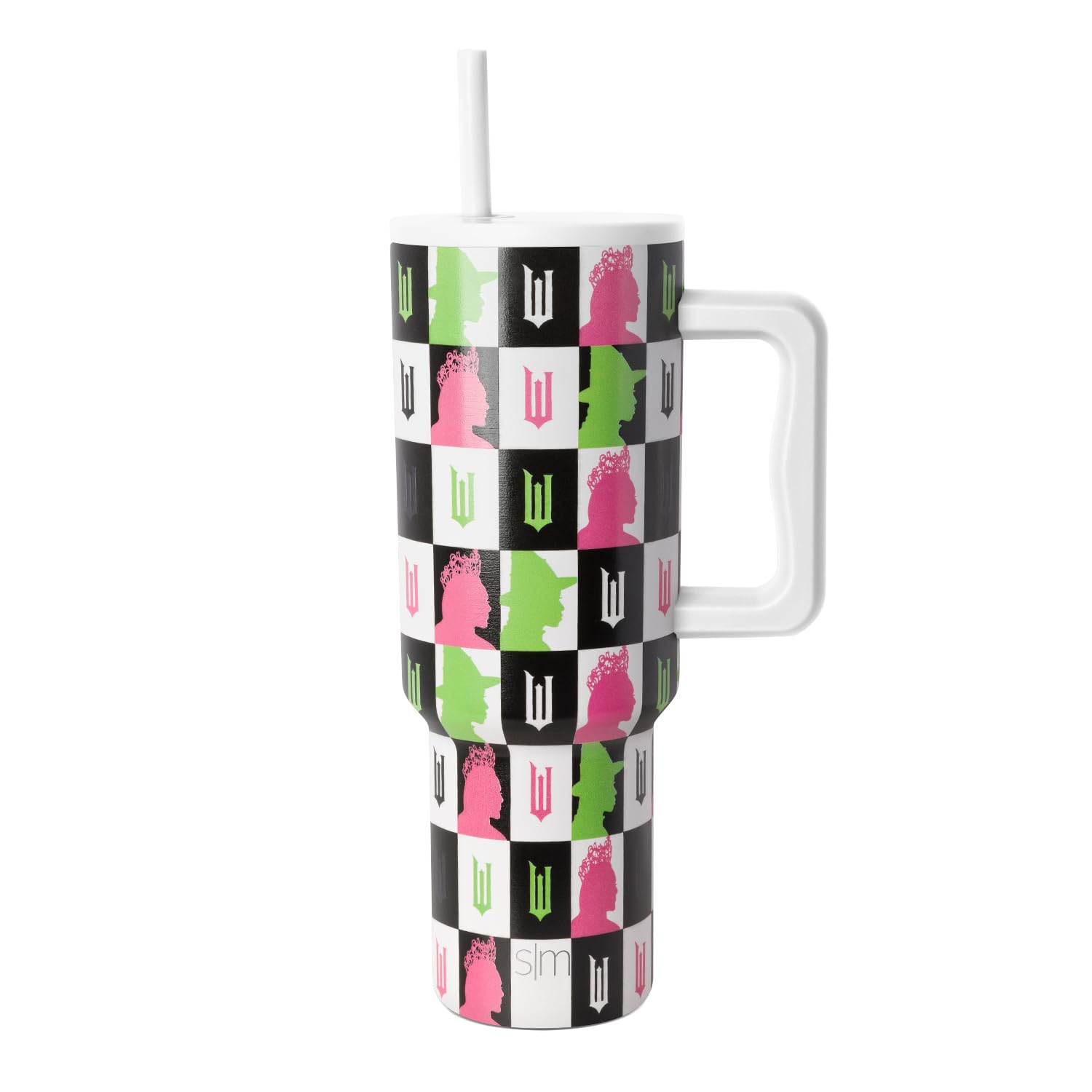 Vaso Simple Modern Wicked De 1,2 L Con Asa Y Tapa Con Pajita - Venta Internacional.