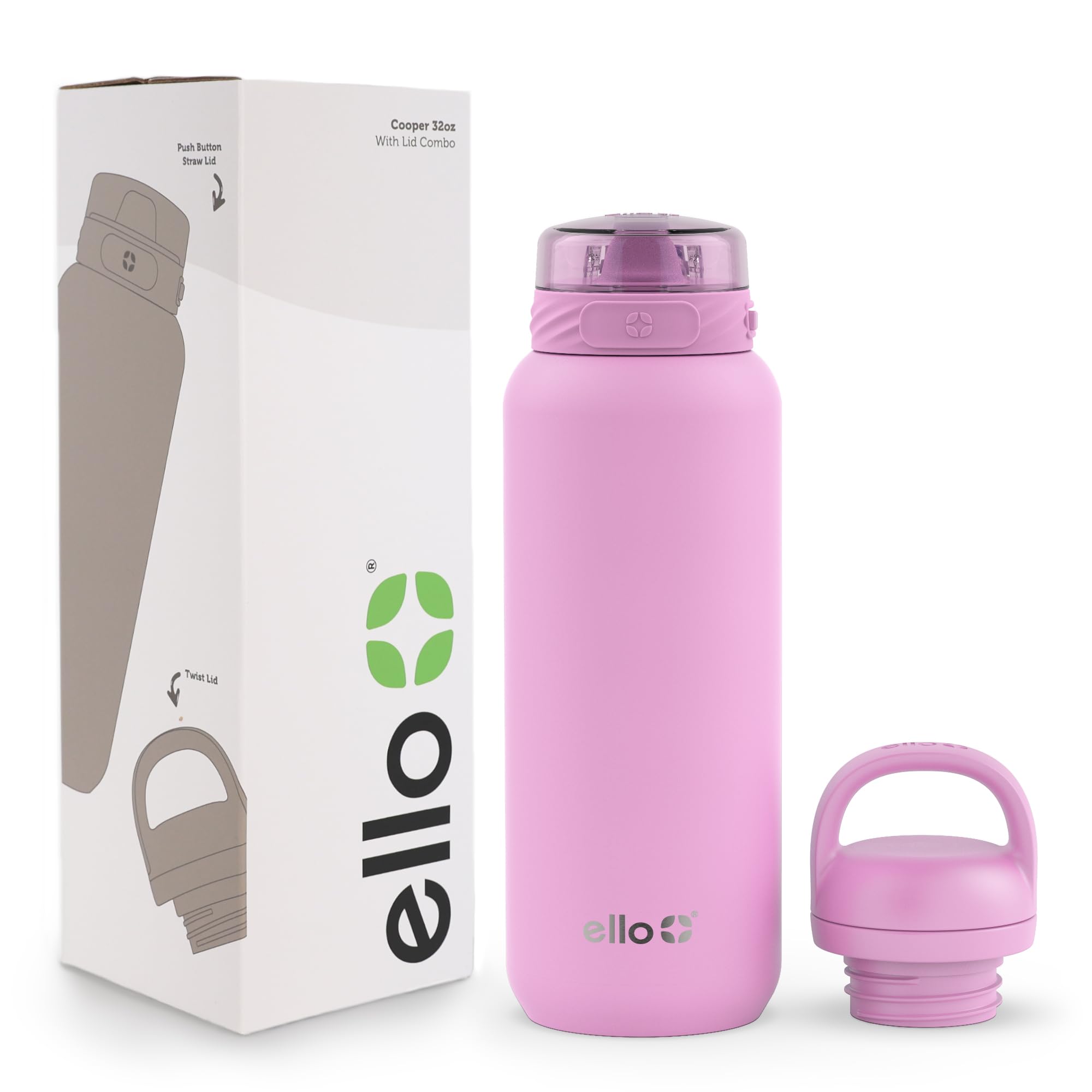 Foto 2 pulgar | Botella De Agua Ello Cooper, 946 Ml, Acero Inoxidable, Color Rosa Chicle - Venta Internacional.