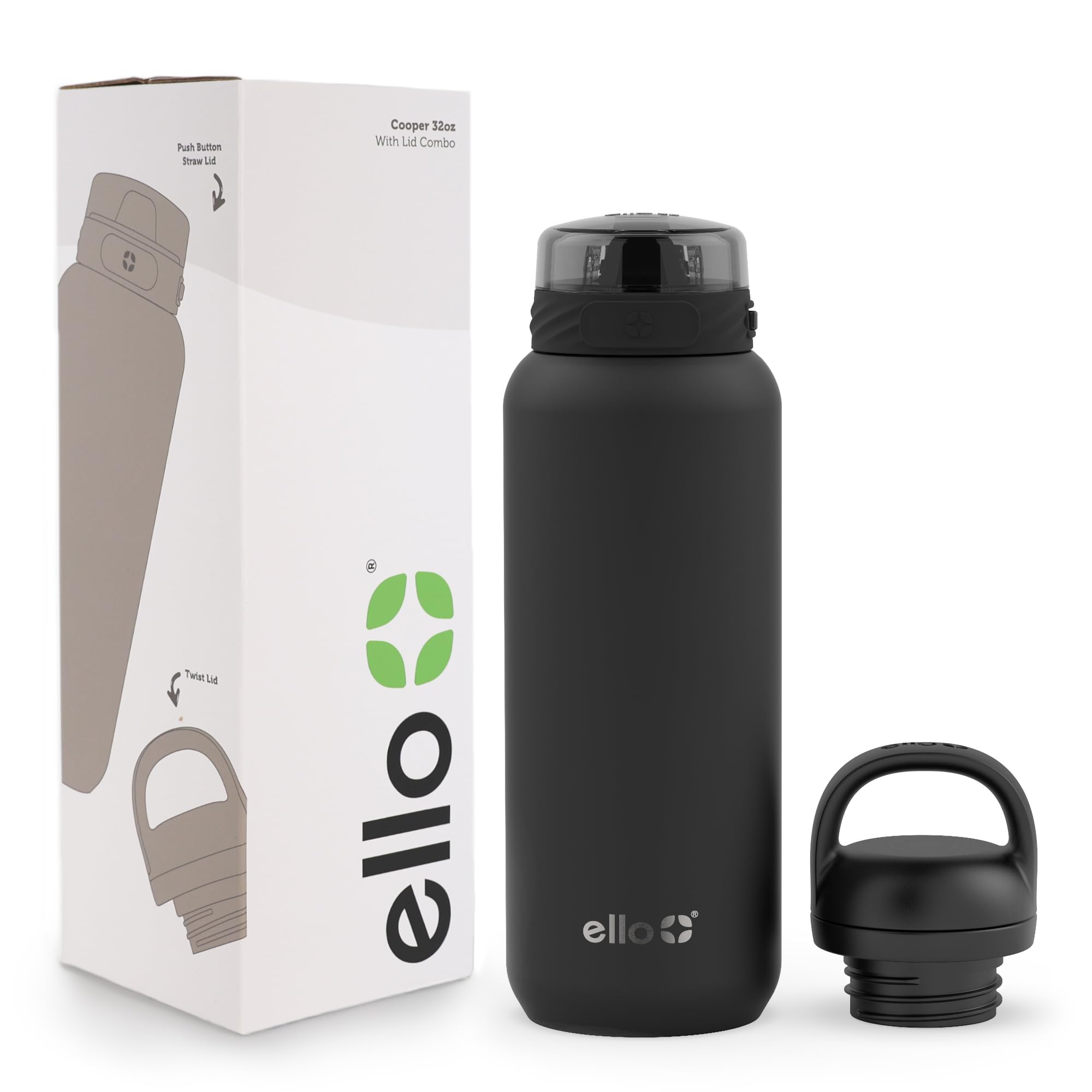 Foto 1 | Botella De Agua Ello Cooper 946ml De Acero Inoxidable Negra - Venta Internacional.