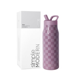Foto 1 | Botella De Agua Simple Modern Mesa De 1 Litro Con Tapa De Pajita, Color Lavanda - Venta Internacional.