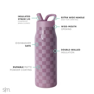 Foto 3 | Botella De Agua Simple Modern Mesa De 1 Litro Con Tapa De Pajita, Color Lavanda - Venta Internacional.