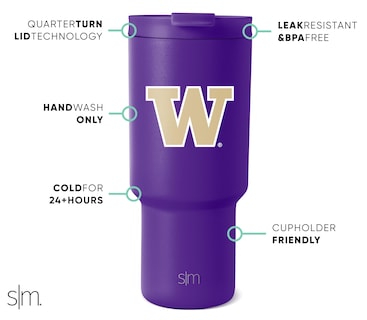 Foto 2 | Washington Huskies Tumbler Simple Modern Con Licencia Oficial - Venta Internacional.