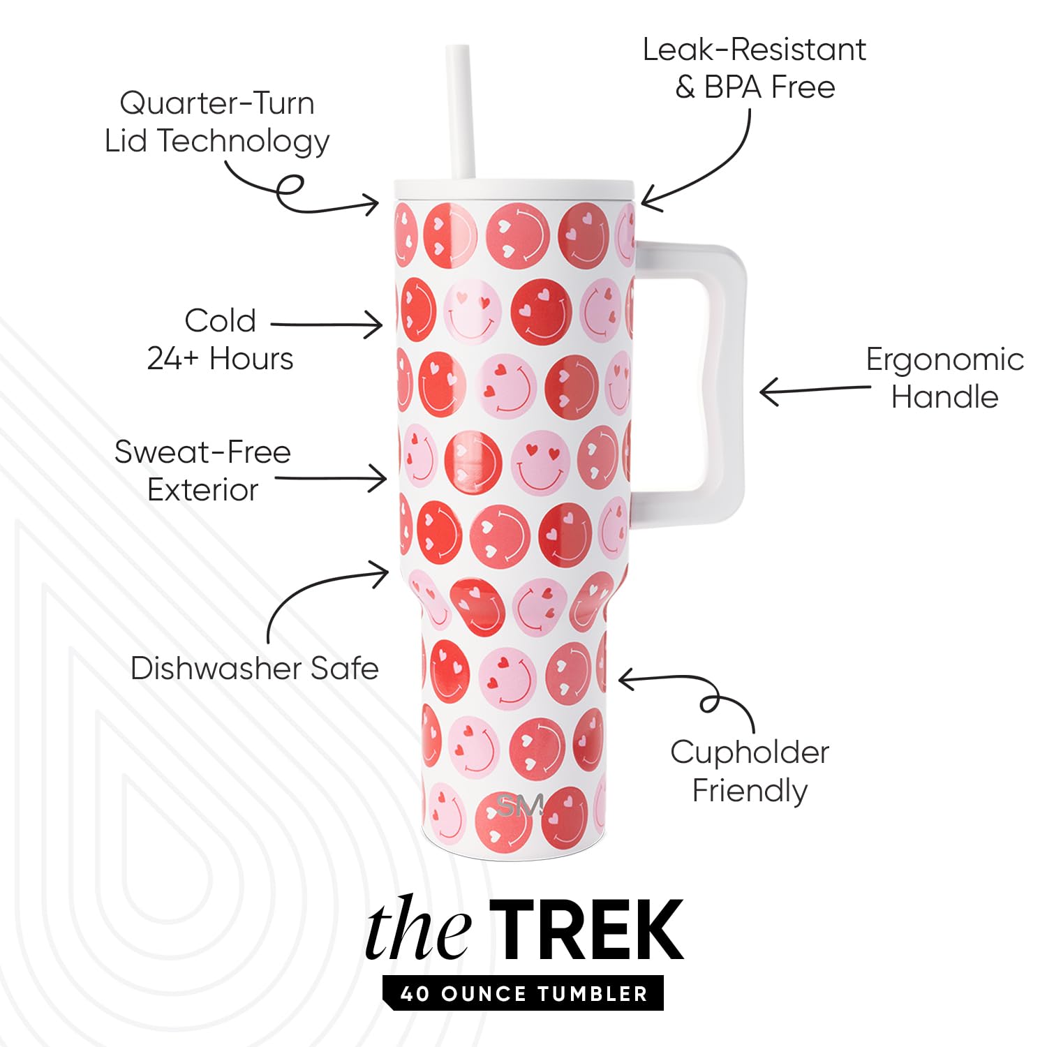 Foto 4 pulgar | Vaso Simple Modern Valentine's Day Trek De 1183 Ml Con Asa - Venta Internacional.
