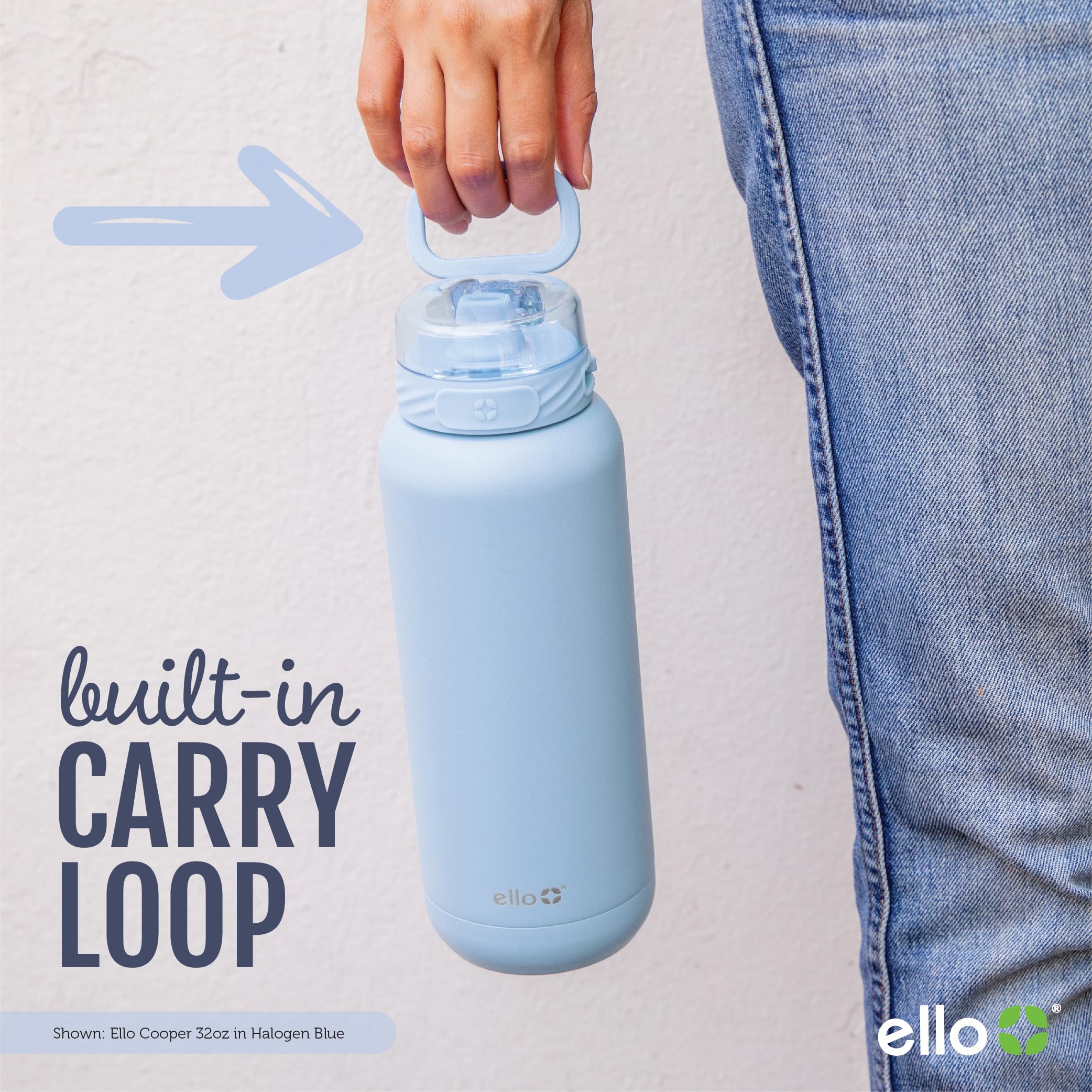 Foto 6 pulgar | Botella De Agua Ello Cooper, 650 Ml, Acero Inoxidable, Mármol Blanco - Venta Internacional.
