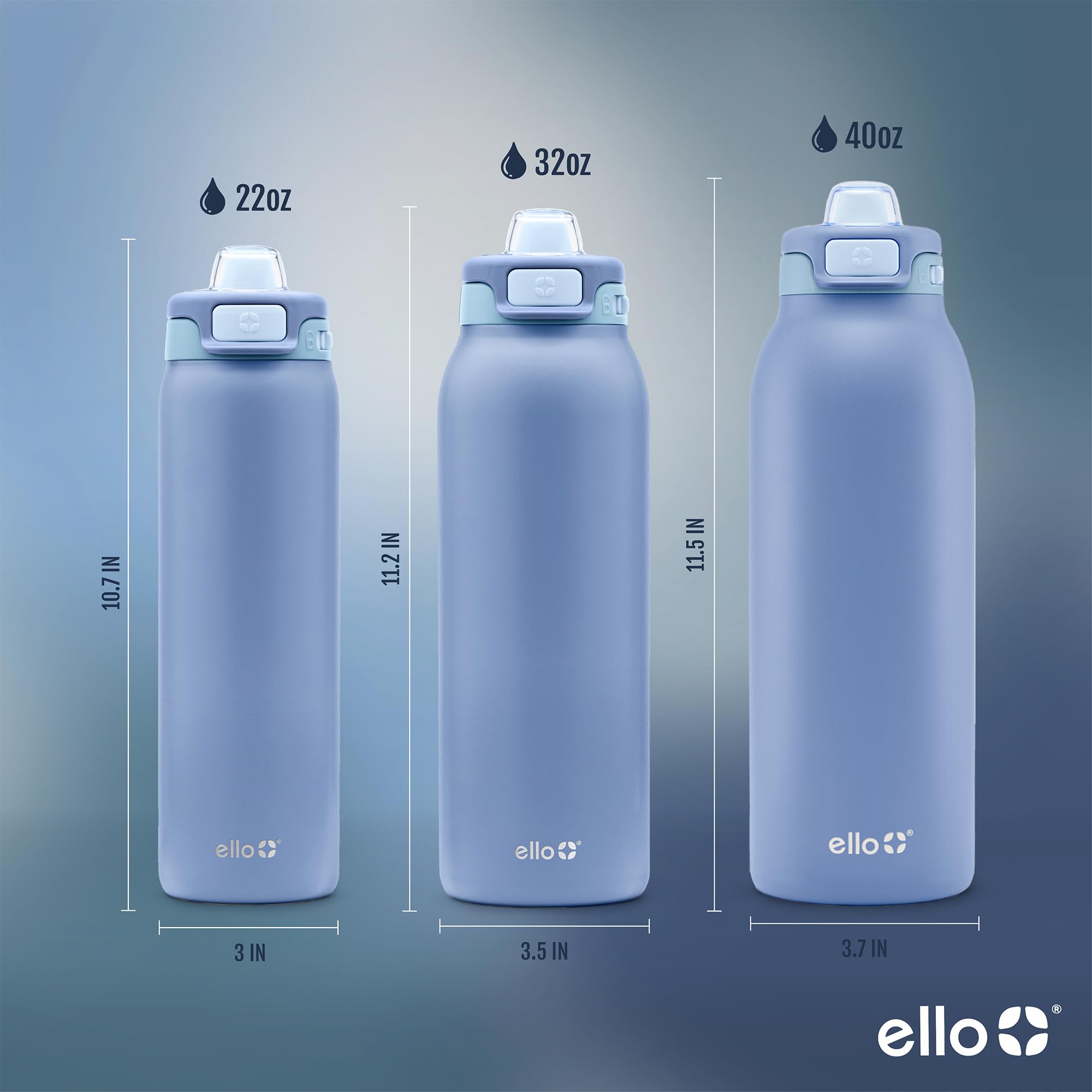 Foto 7 pulgar | Botella De Agua Ello Pop & Fill De Acero Inoxidable Raincloud De 650 Ml - Venta Internacional.