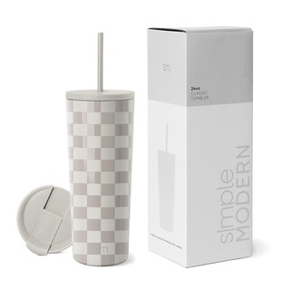 Foto 1 | Vaso Aislante Simple Modern Checkmate De Acero Inoxidable De 700 Ml - Venta Internacional.