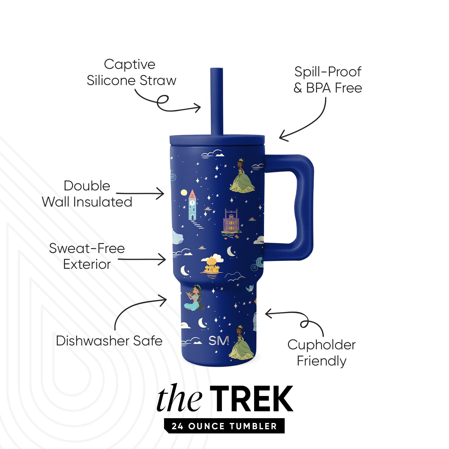 Foto 3 pulgar | Vaso Sencillo Y Moderno De Disney Kids Trek Princess Dreams, 700 Ml - Venta Internacional.