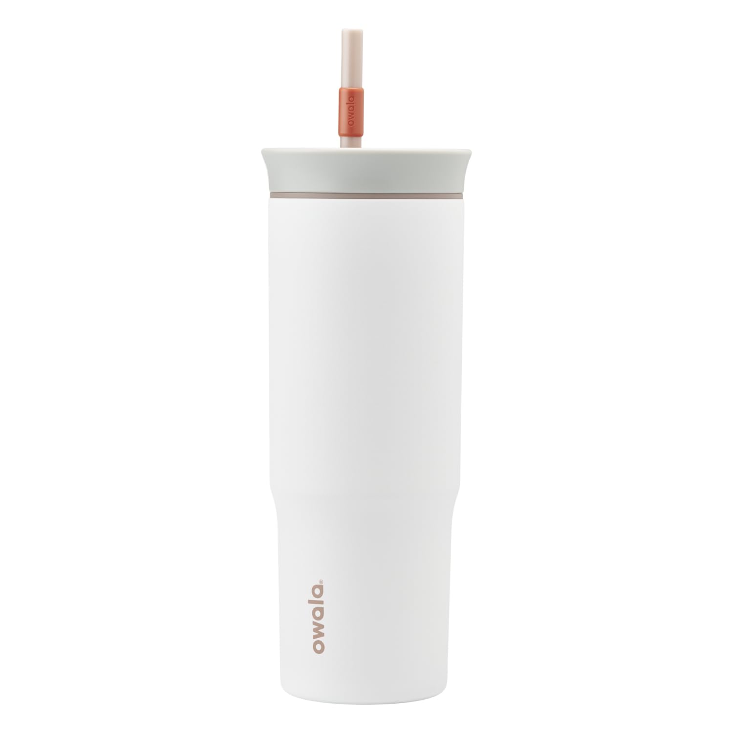 Vaso De Viaje Owala De Acero Inoxidable, 710 Ml, Aislante, Gris Y Blanco - Venta Internacional.