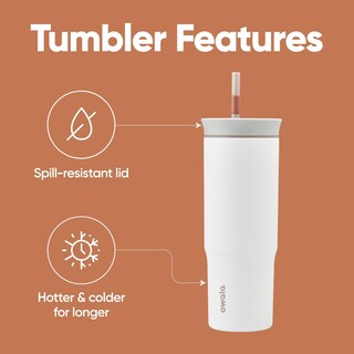 Foto 3 | Vaso De Viaje Owala De Acero Inoxidable, 710 Ml, Aislante, Gris Y Blanco - Venta Internacional.