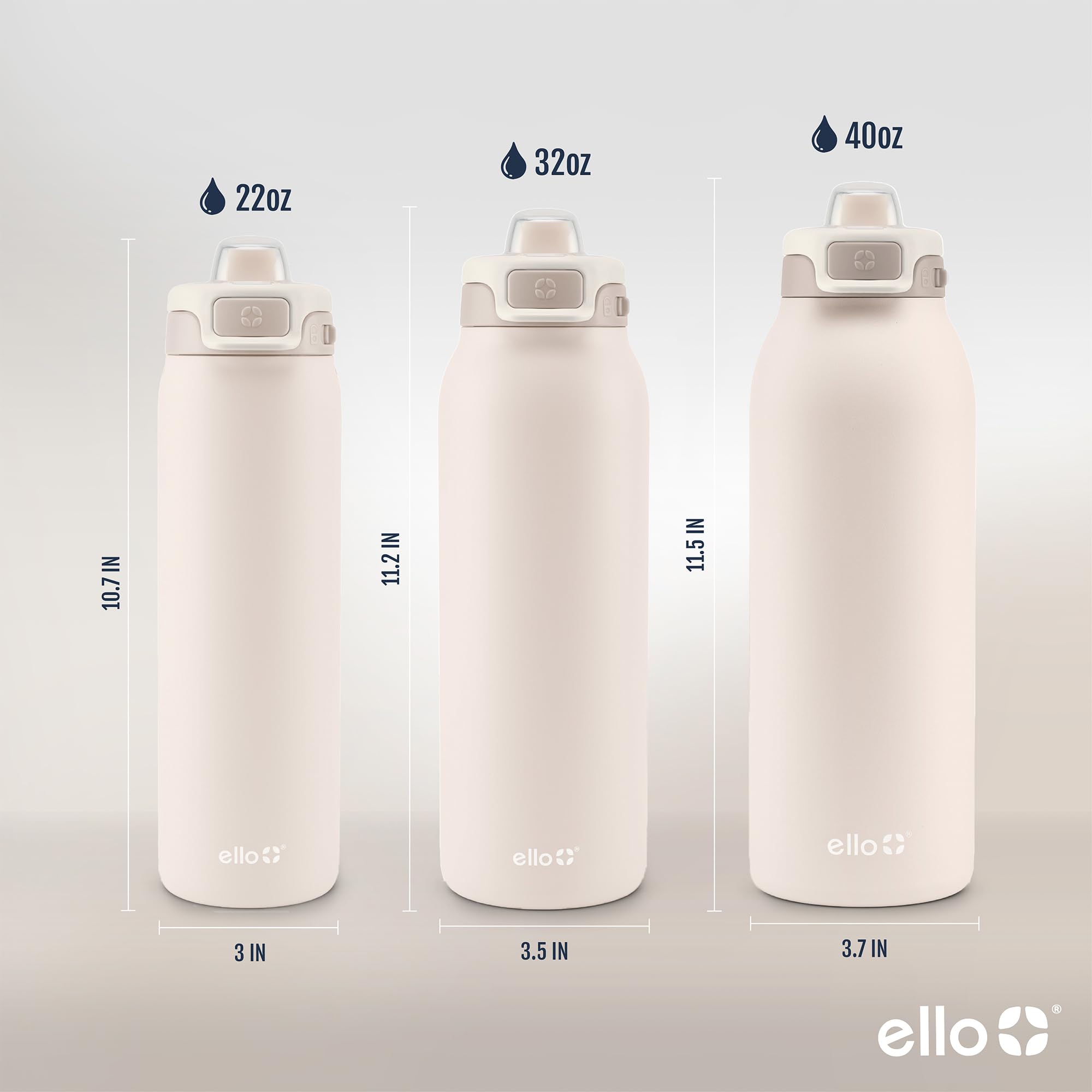 Foto 7 pulgar | Botella De Agua Ello Pop & Fill De Acero Inoxidable, 1,2 L, Color Crema - Venta Internacional.
