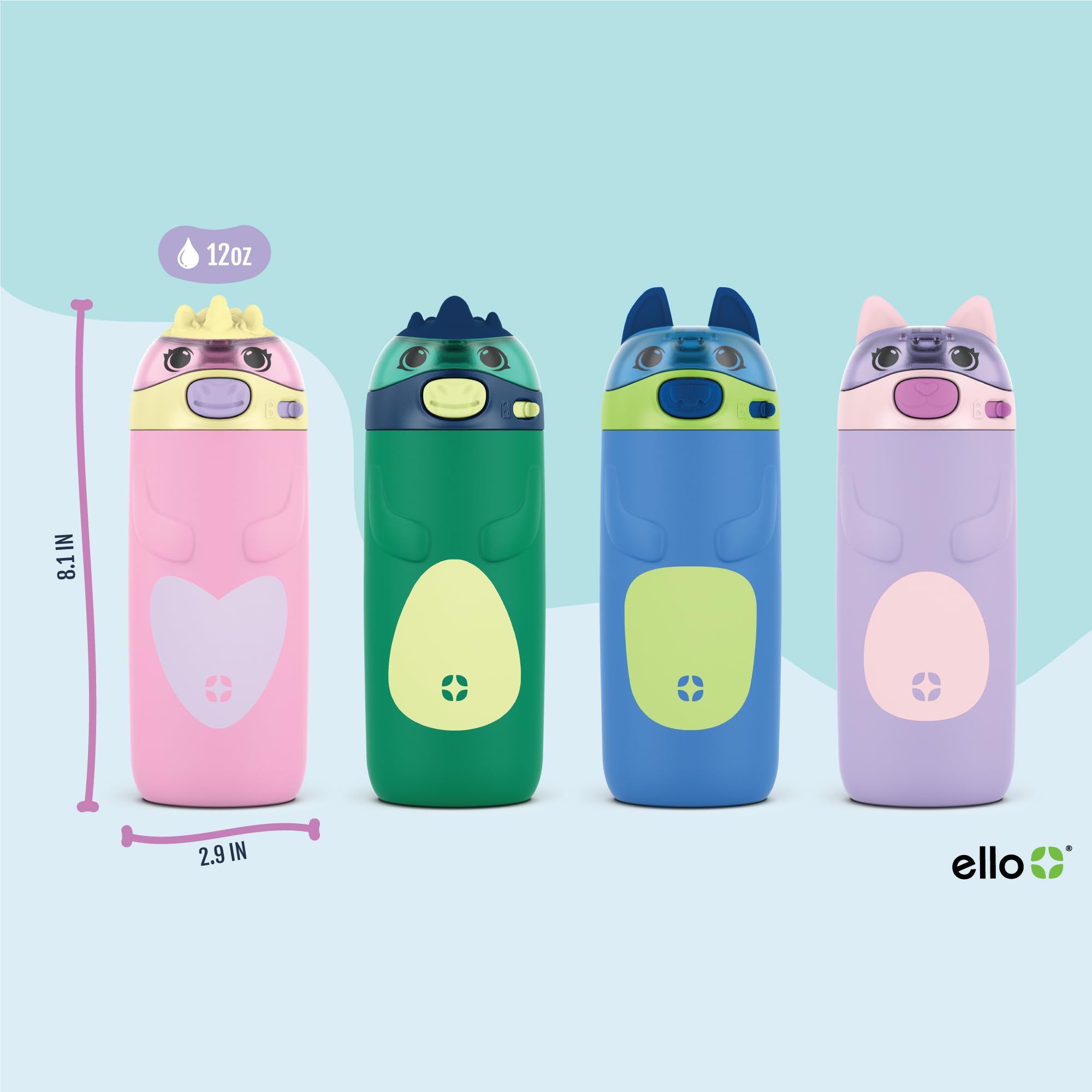 Foto 5 pulgar | Botella De Agua Ello Ellies Con Aislamiento Al Vacío De 350 Ml Para Niños Y Gatos - Venta Internacional.