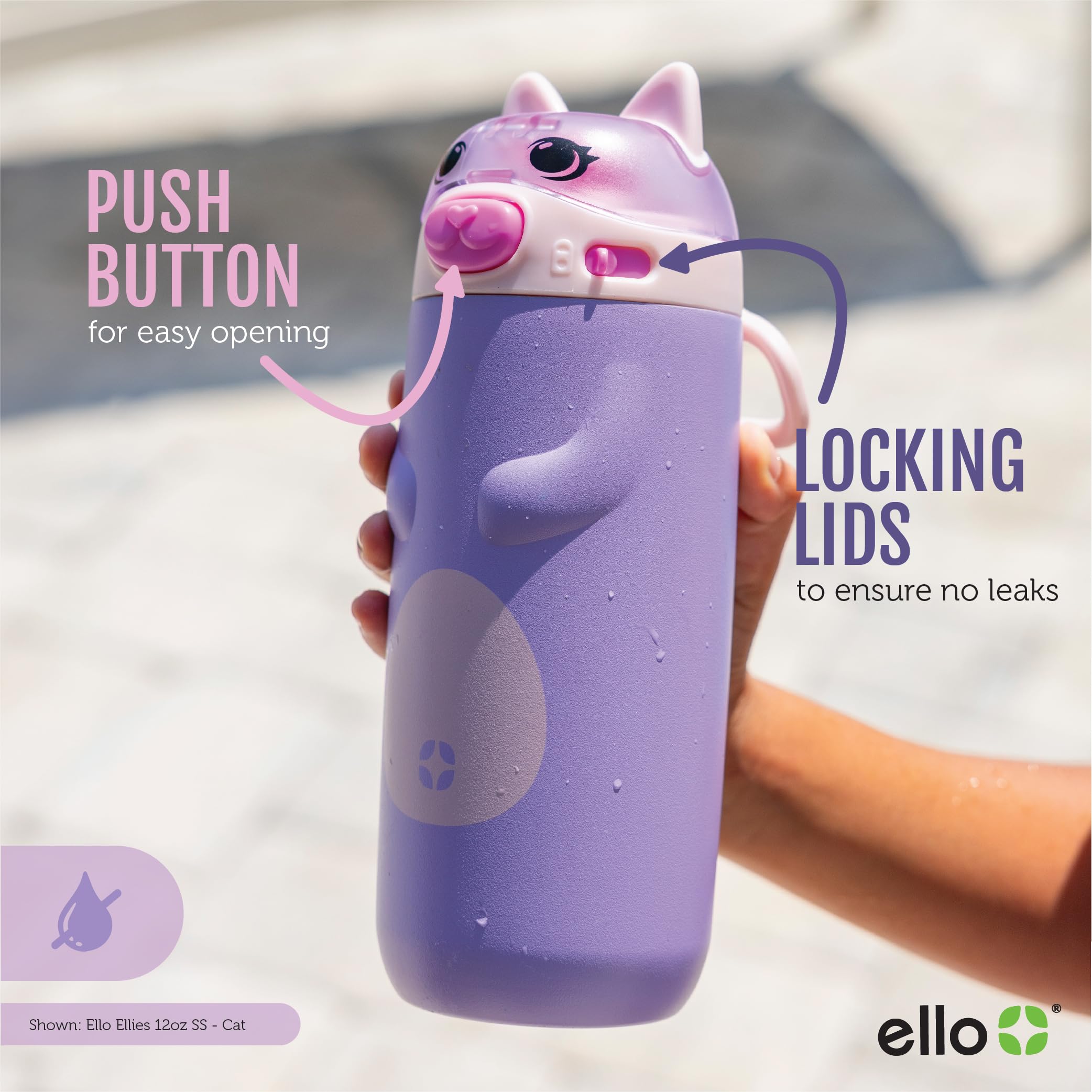 Foto 6 pulgar | Botella De Agua Ello Ellies Con Aislamiento Al Vacío De 350 Ml Para Niños Y Gatos - Venta Internacional.