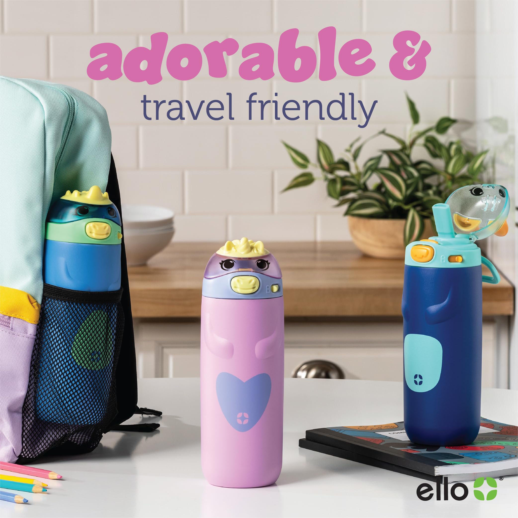 Foto 7 pulgar | Botella De Agua Ello Ellies Con Aislamiento Al Vacío De 350 Ml Para Niños Y Gatos - Venta Internacional.
