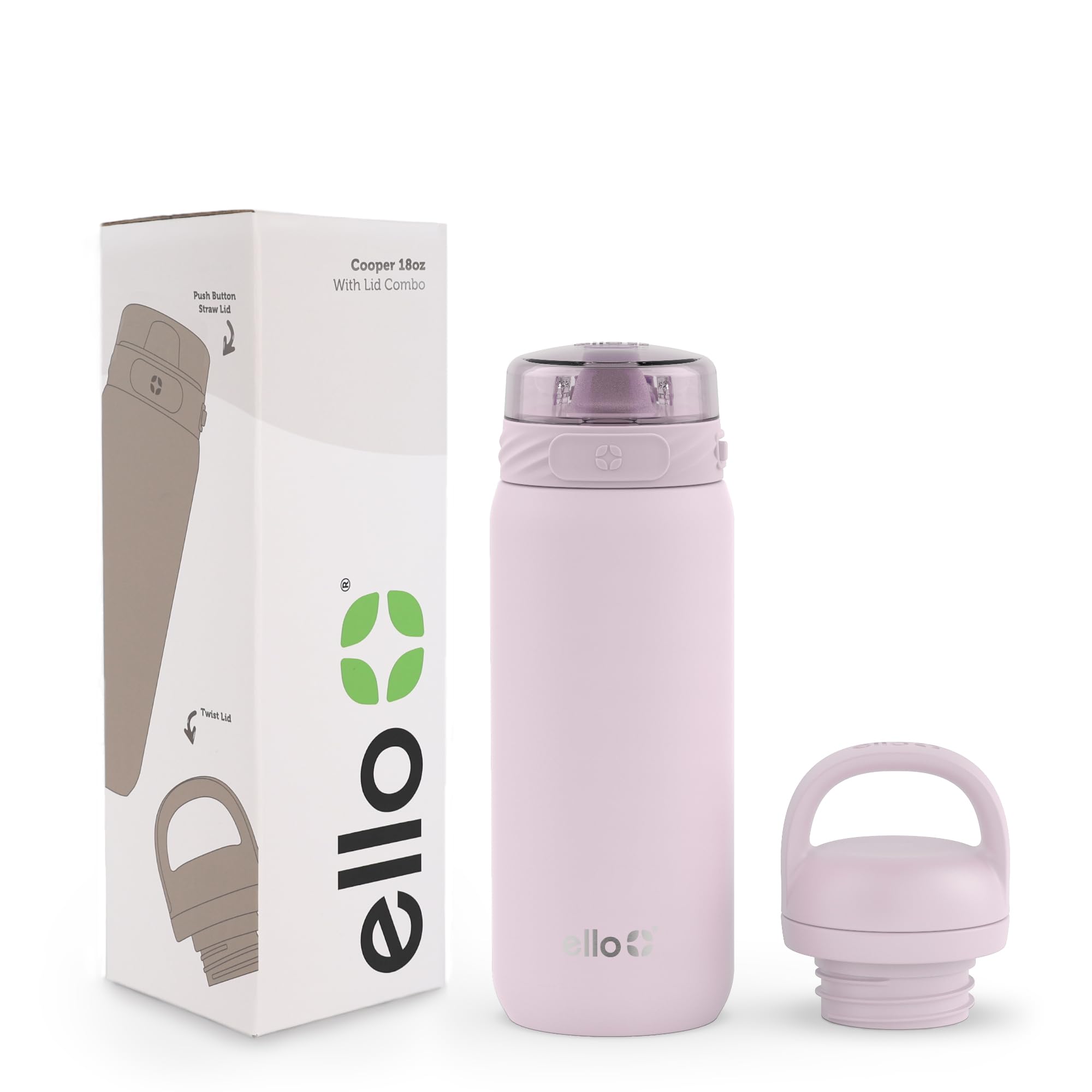 Botella De Agua Ello Cooper Kids 530 Ml De Acero Inoxidable Rosa - Venta Internacional.