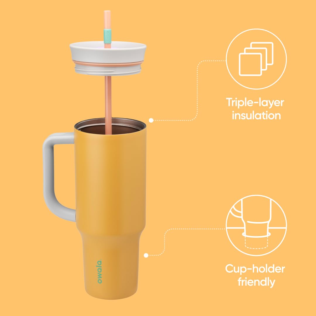 Foto 3 pulgar | Vaso De Viaje Owala De Acero Inoxidable Con Aislamiento De 1,2 L, Color Naranja - Venta Internacional.