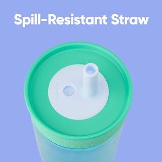 Foto 2 | Vaso Owala Kids De Plástico Sin Bpa, 450 Ml, Color Verde Pajizo Y Aguamarina - Venta Internacional.