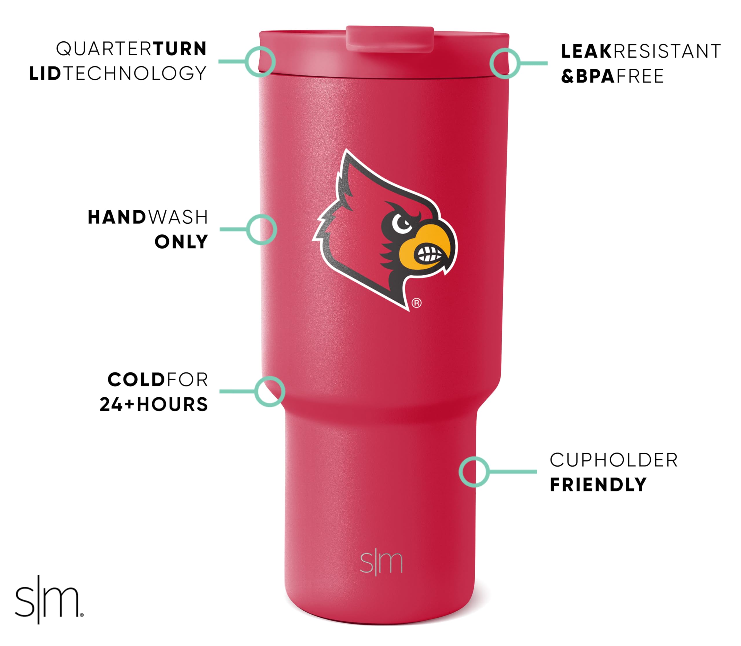 Foto 3 pulgar | Vaso Moderno Y Sencillo De Los Louisville Cardinals, 900 Ml, Acero Inoxidable - Venta Internacional.