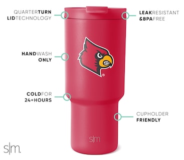Foto 2 | Vaso Moderno Y Sencillo De Los Louisville Cardinals, 900 Ml, Acero Inoxidable - Venta Internacional.