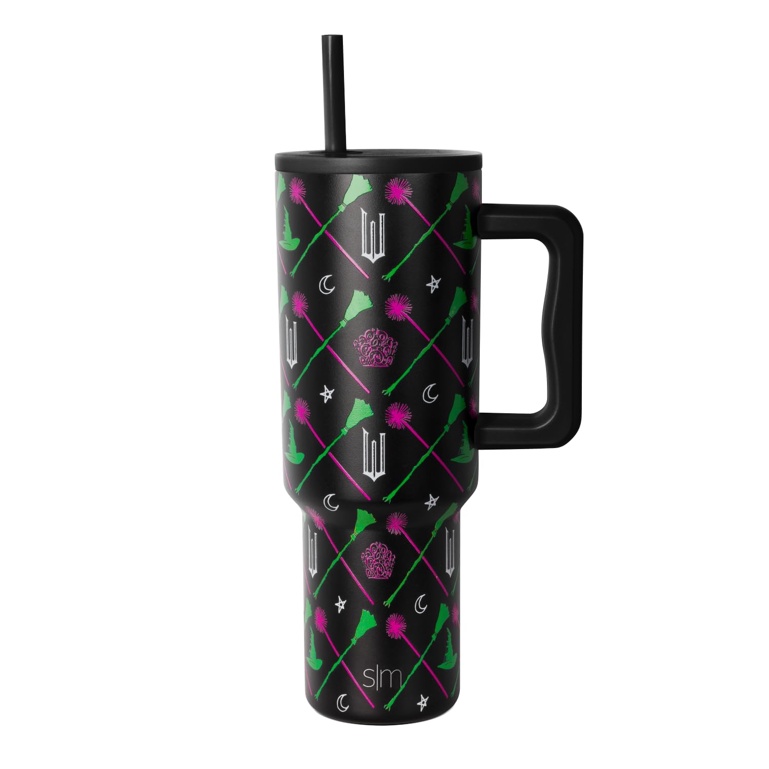 Vaso Simple Modern Wicked De 1,2 L Con Asa Y Tapa Con Pajita - Venta Internacional.
