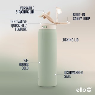Foto 3 | Botella De Agua Ello Pop & Fill De Acero Inoxidable, 1,2 L, Color Pistacho - Venta Internacional.