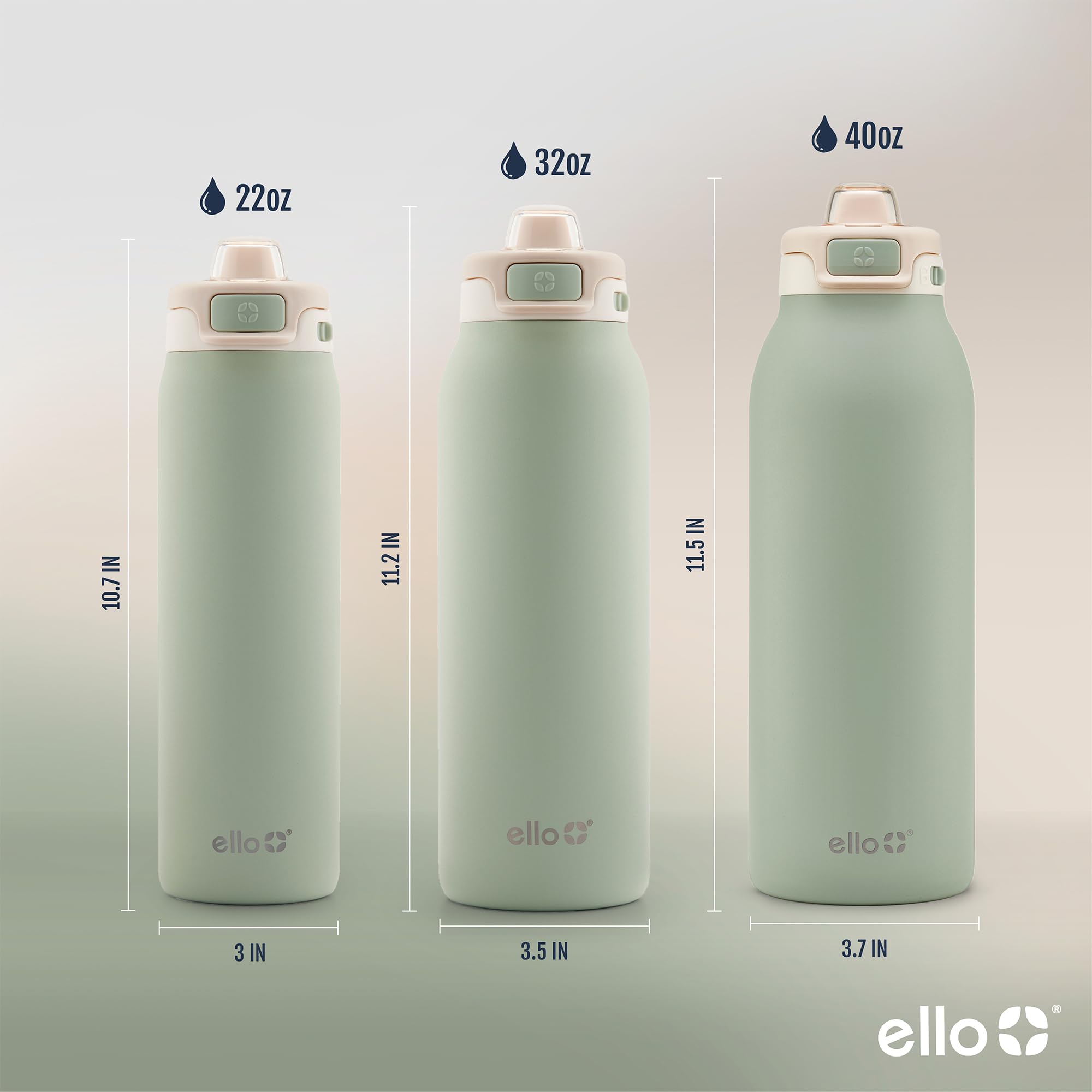 Foto 7 pulgar | Botella De Agua Ello Pop & Fill De Acero Inoxidable, 1,2 L, Color Pistacho - Venta Internacional.
