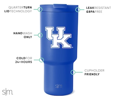 Foto 2 | Vaso Simple Y Moderno Kentucky Wildcats De Acero Inoxidable De 900 Ml - Venta Internacional.