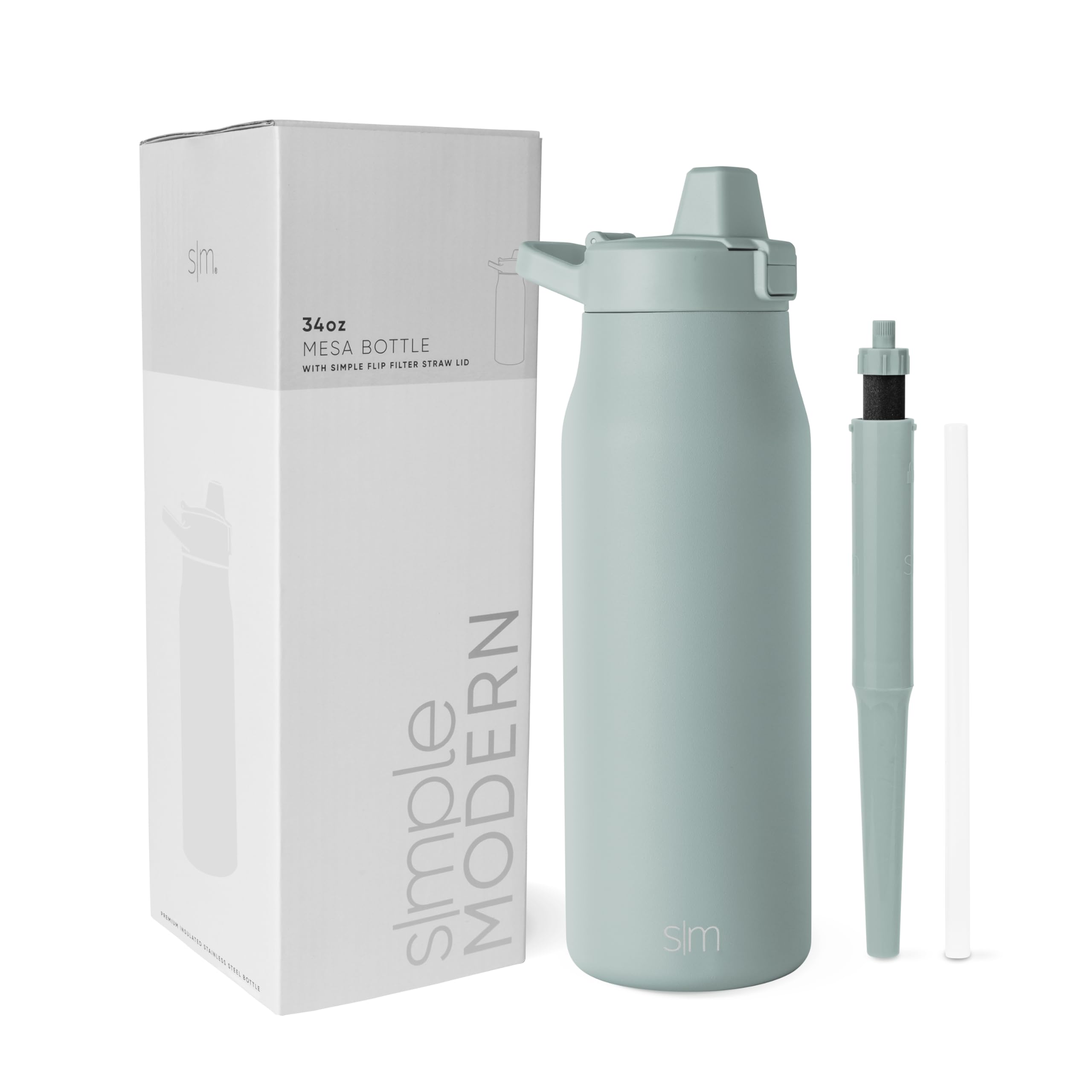 Botella De Agua Simple, Moderna, Con Aislamiento Filtrado, Vidrio Marino De 1 Litro - Venta Internacional.