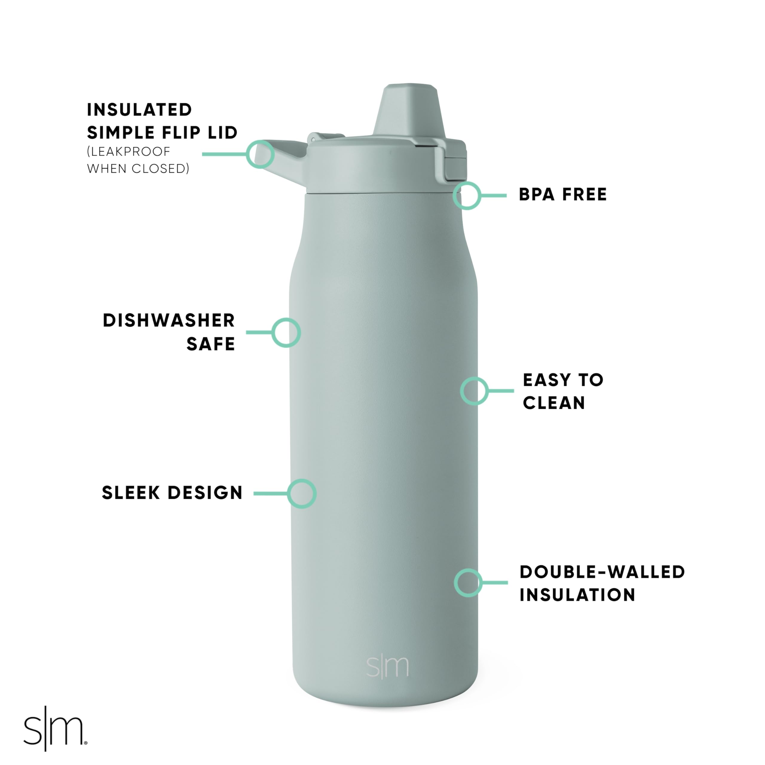 Foto 2 | Botella De Agua Simple, Moderna, Con Aislamiento Filtrado, Vidrio Marino De 1 Litro - Venta Internacional.