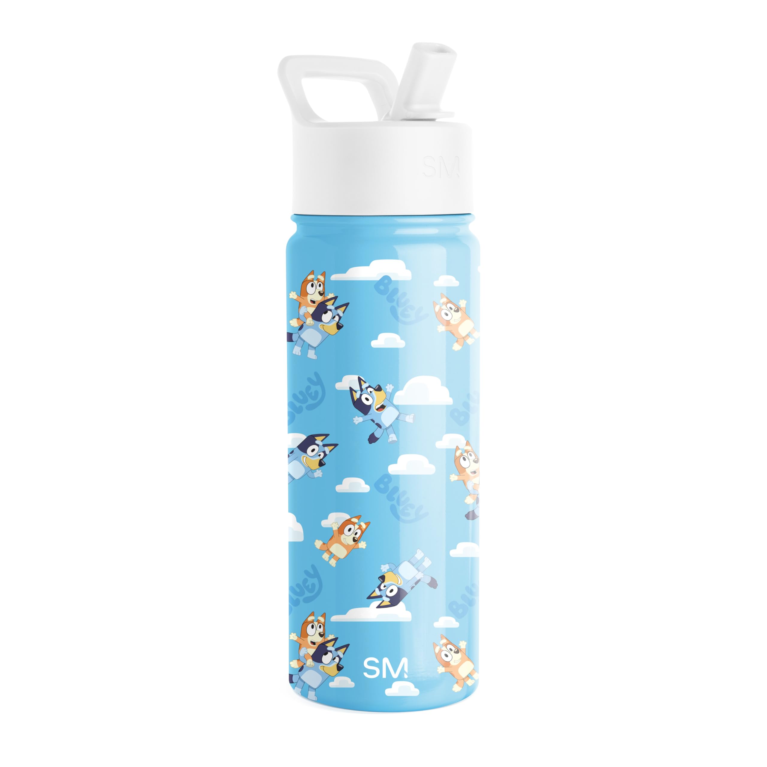 Botella De Agua Simple Modern Bluey Kids Straw De 500 Ml Con Aislamiento - Venta Internacional.
