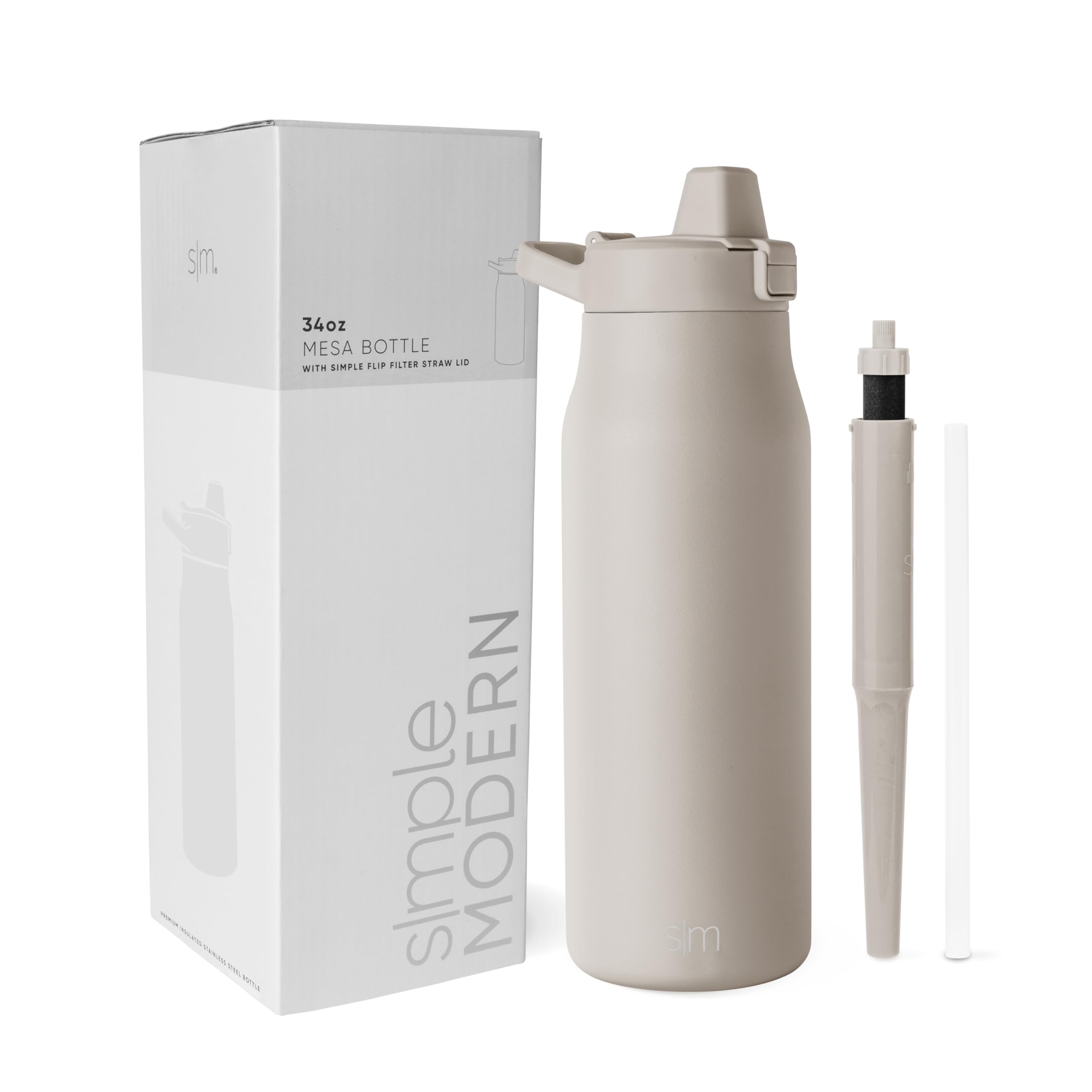 Foto 1 | Botella De Agua Simple Moderna Filtrada De Acero Inoxidable Con Aislamiento De 1 Litro - Venta Internacional.