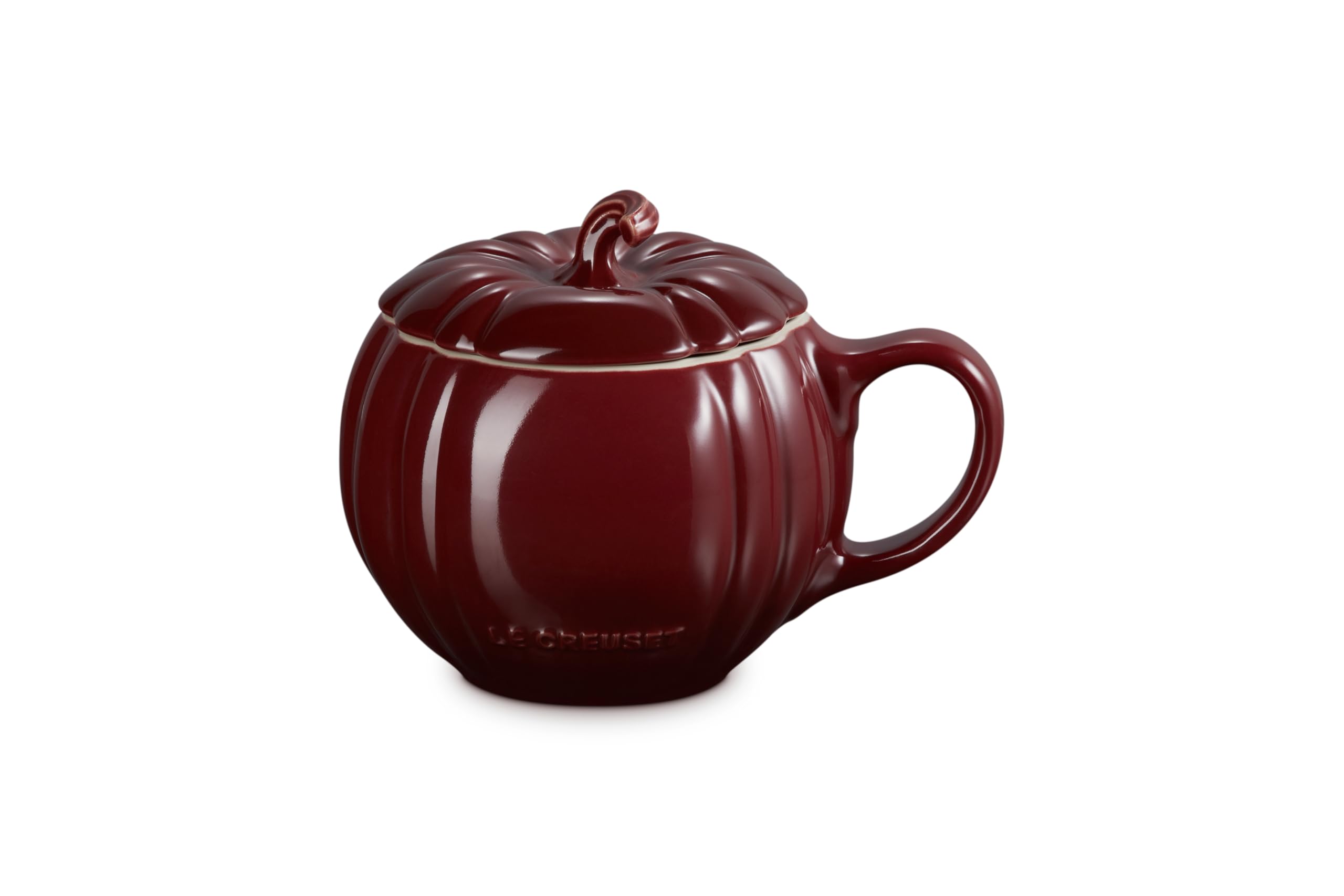 Taza Le Creuset, Gres, Diseño De Calabaza, Con Tapa, 414 Ml, Color Róneo - Venta Internacional.