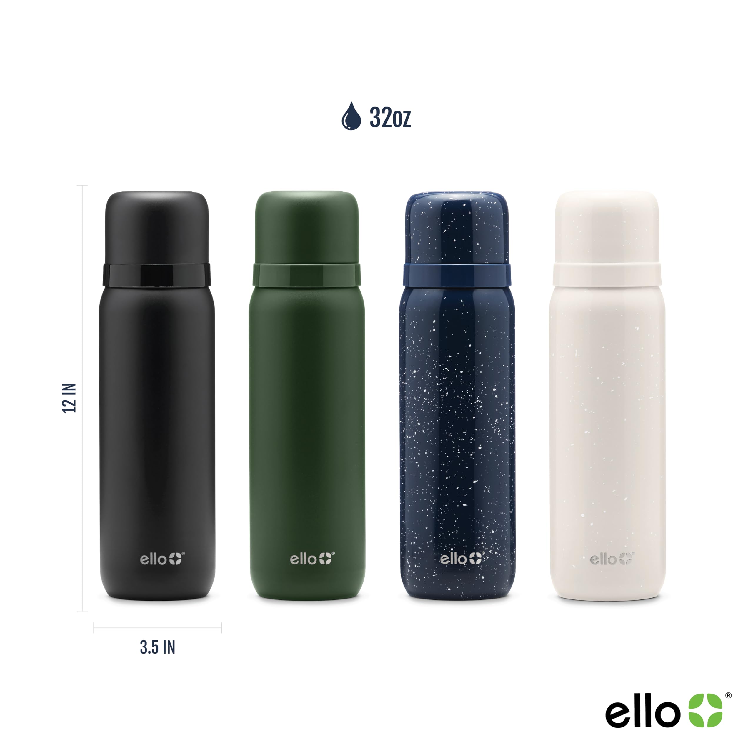 Foto 8 pulgar | Thermos Ello Therma 946ml Con Aislamiento De Acero Inoxidable, Color Verde - Venta Internacional.