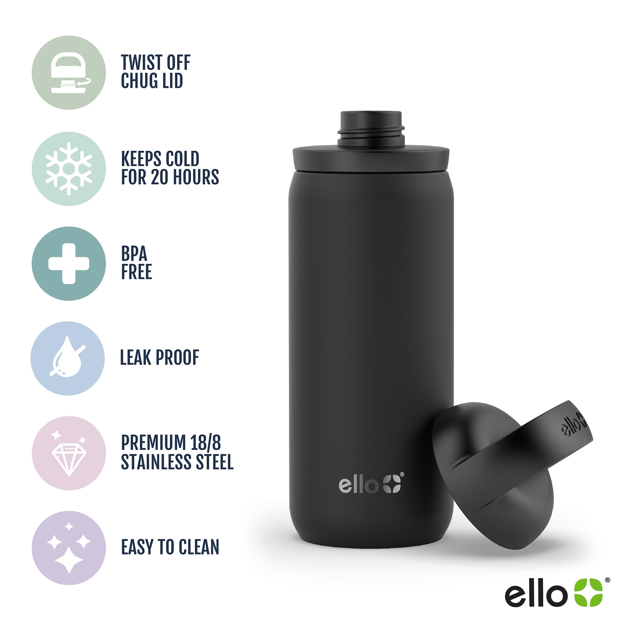 Foto 4 pulgar | Botella De Agua Para Niños Ello Cooper Twist 530 Ml De Acero Inoxidable - Venta Internacional.