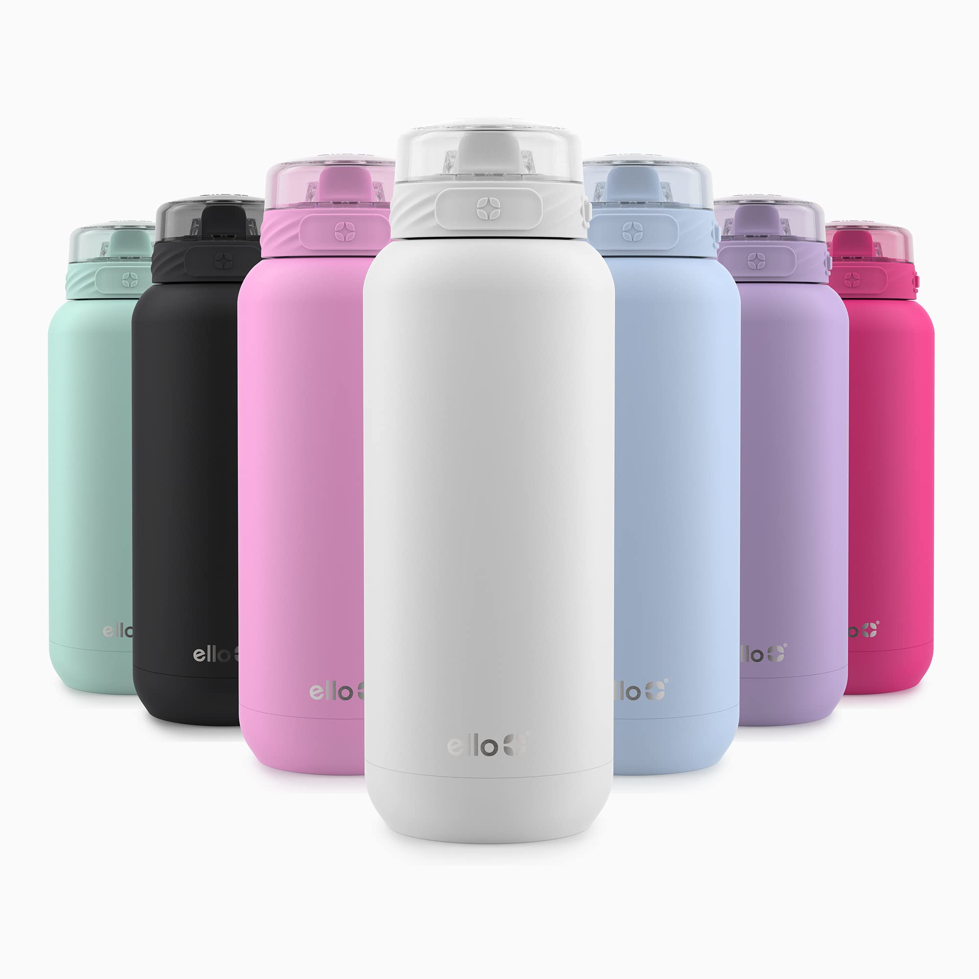 Botella De Agua Ello Cooper, 650 Ml, Acero Inoxidable, Color Blanco - Venta Internacional.