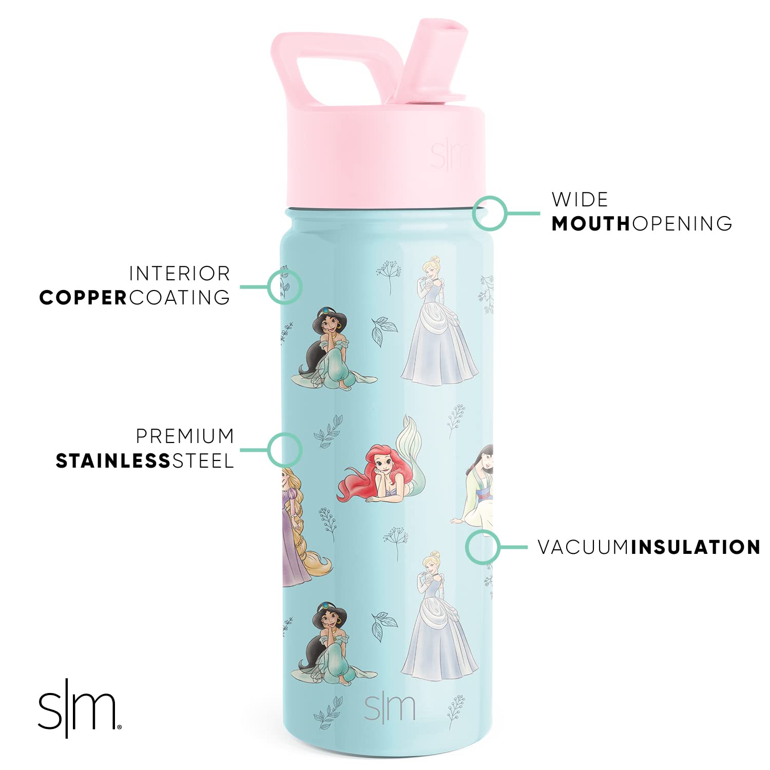 Foto 3 pulgar | Botella De Agua Sencilla Y Moderna Con Diseño De Princesa Disney, 500 Ml, Para Niños - Venta Internacional.