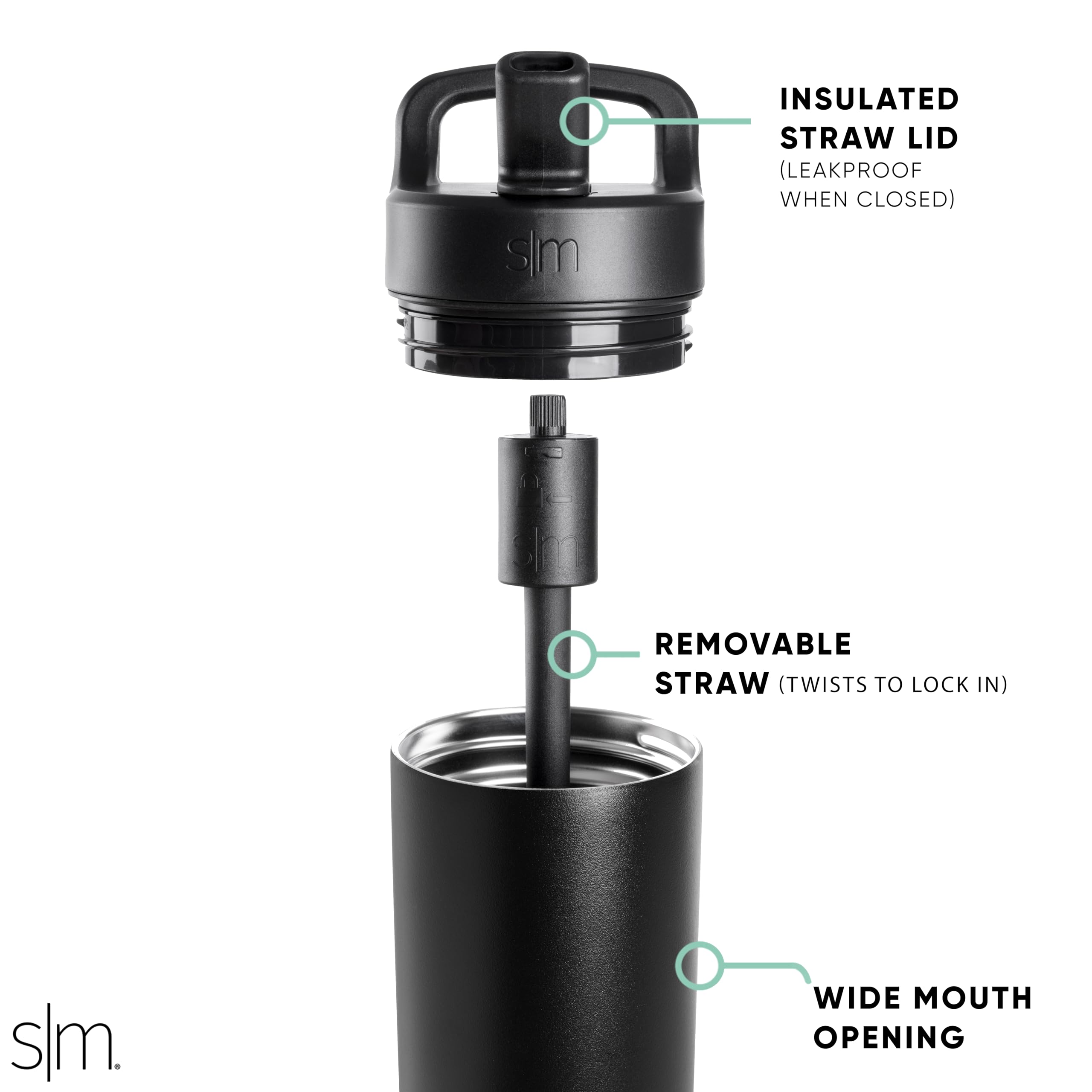 Foto 3 pulgar | Botella De Agua Simple Y Moderna Para Niños Con Aislamiento De 480 Ml, Color Negro Medianoche - Venta Internacional.