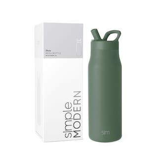 Foto 1 | Botella De Agua Simple Modern Mesa De 1 Litro Con Tapa De Pajita Olive Grove - Venta Internacional.