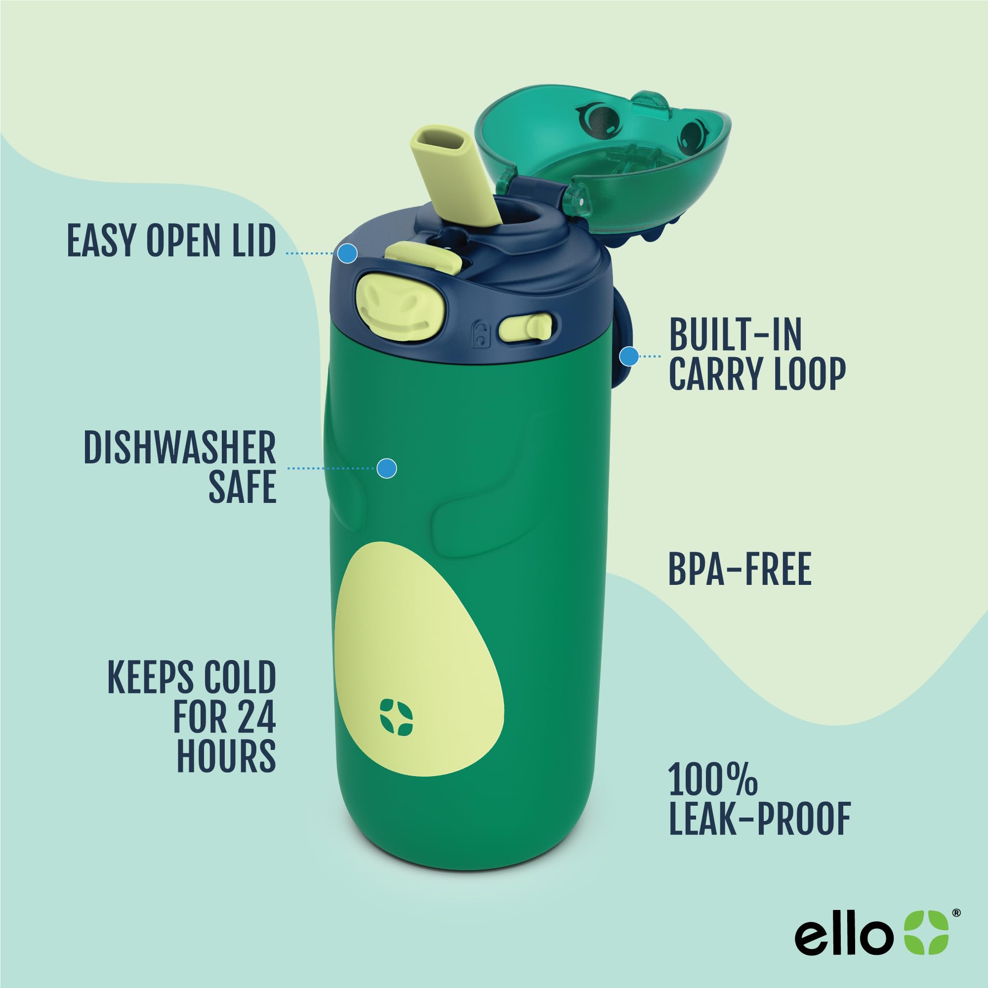 Foto 4 pulgar | Botella De Agua Ello Ellies Con Aislamiento Al Vacío De 350 Ml Para Niños - Venta Internacional.