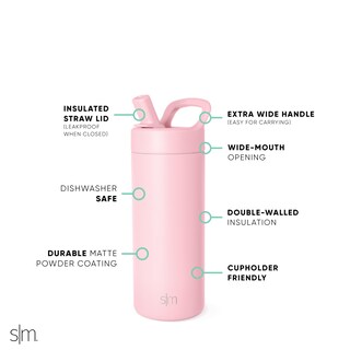 Foto 4 | Botella De Agua Simple Modern Kids Con Aislamiento De 480 Ml, Rosa Rubor - Venta Internacional.