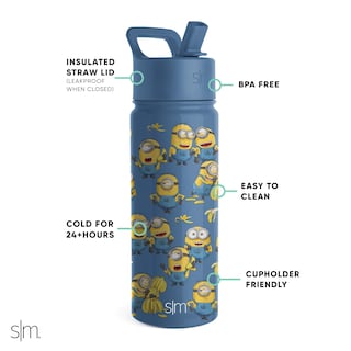 Foto 2 | Botella De Agua Simple Modern Minions Kids De 530 Ml Con Tapa De Pajita - Venta Internacional.