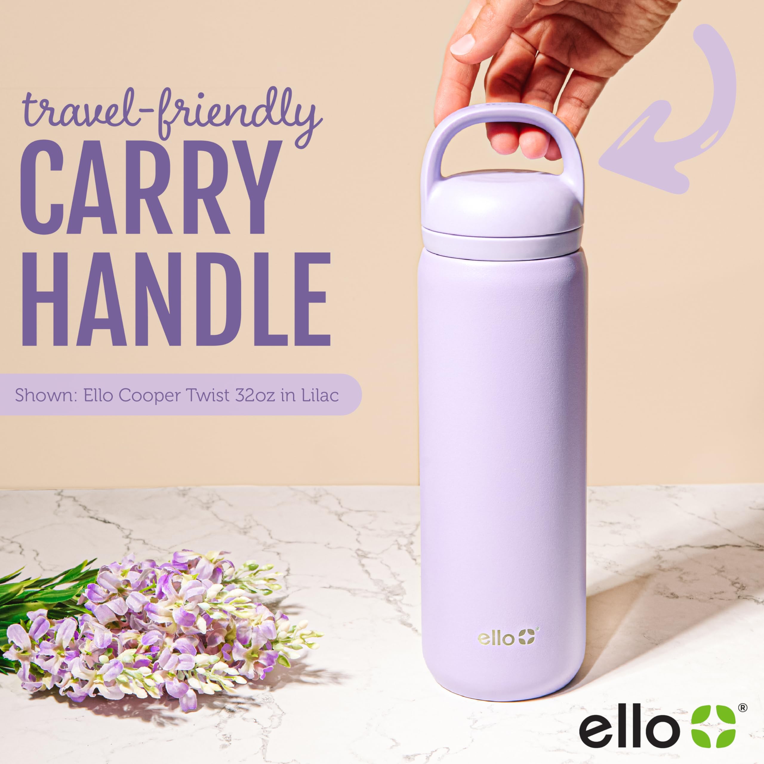 Foto 6 pulgar | Botella De Agua Ello Cooper Twist 1.2l De Acero Inoxidable Sage - Venta Internacional.