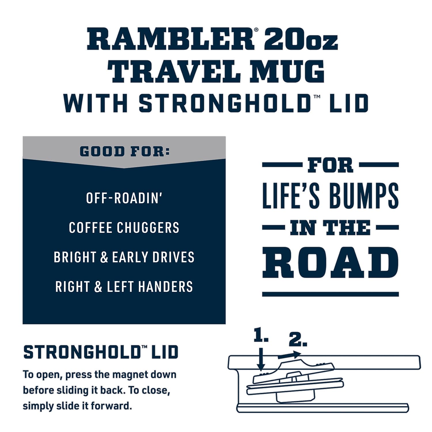 Foto 2 | Taza De Viaje Yeti Rambler De Acero Inoxidable De 590 Ml Con Tapa Stronghold - Venta Internacional.