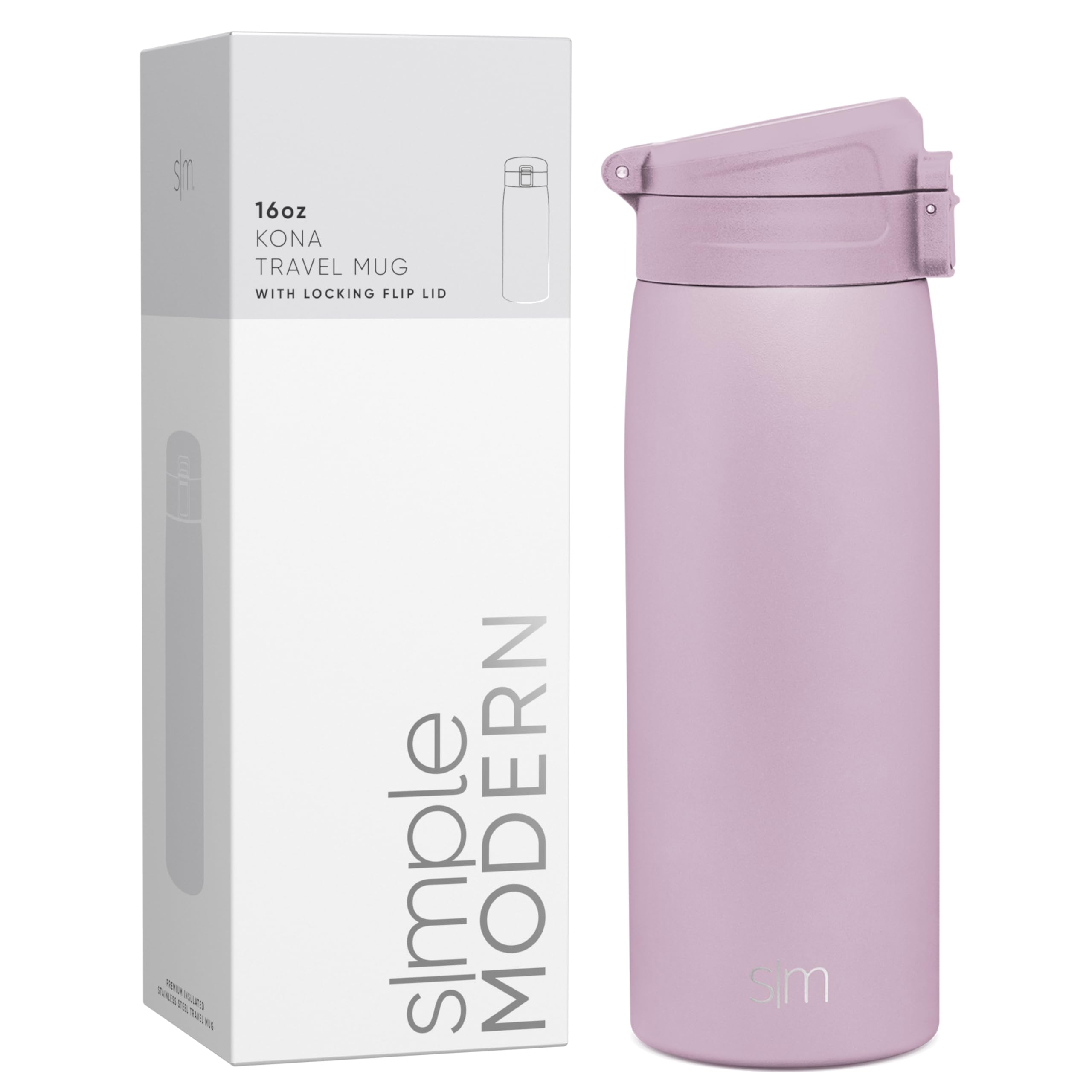Taza De Café Thermos Travel, Sencilla Y Moderna, Kona, 473 Ml, Color Lavanda - Venta Internacional.