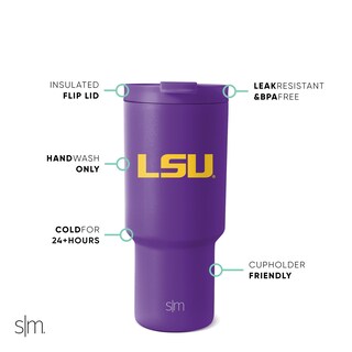 Foto 2 | Vaso Simple Modern Lsu Tigers De Acero Inoxidable De 900 Ml - Venta Internacional.