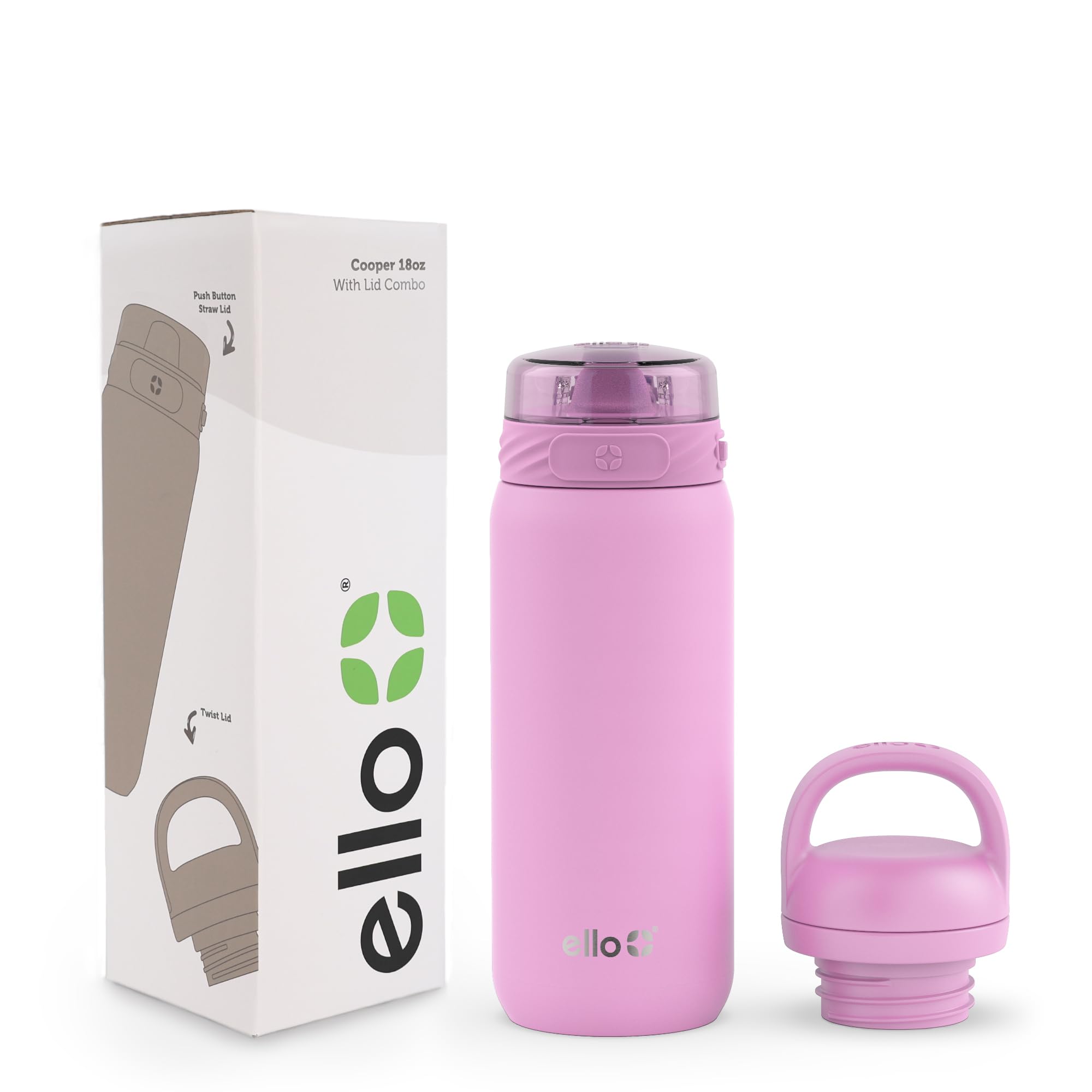 Botella De Agua Ello Cooper Kids 530 Ml De Acero Inoxidable Rosa - Venta Internacional.