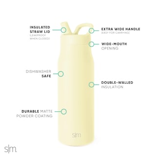 Foto 3 | Botella De Agua Simple Modern Mesa De 1 Litro Con Tapa De Pajita Aislante - Venta Internacional.